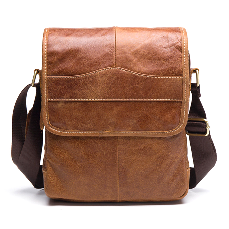 Genuine Leather Messenger Bag For Men Luxury Crossbody Sling Bag Custom Business Phone Case Leather Shoulder Bag 1121