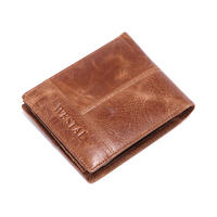 ODM OEM 8064 Bifold Plain Leather Wallet Men's Cowhide Genuine Drop Shipping