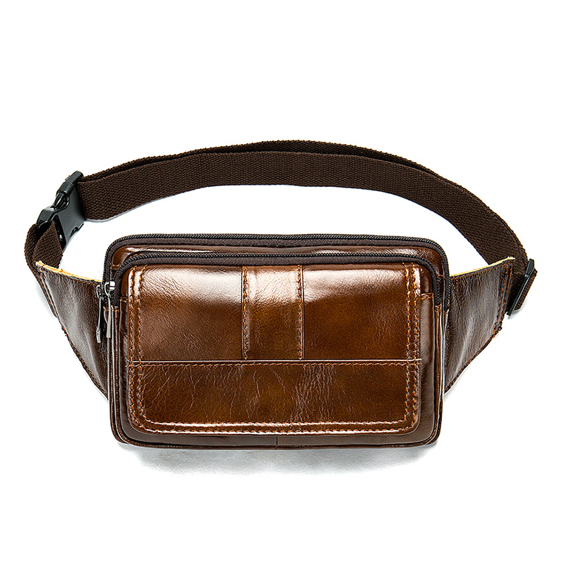 leather waist pack Men Genuine Leather Hip/Bum Bags Money Belt Pouch Bag for Phone Multifunction Travel Small Male Fanny Pack